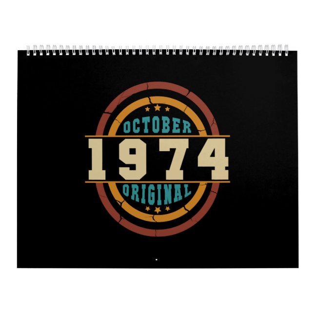 Född i oktober 1974 Orginal Retro Kalender (Omslag)