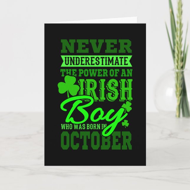 FÖDD I OKTOBER födelsedag Irish Boy Manar Pappa Kort (Framsida)