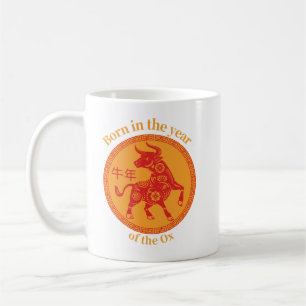 Född i Ox-kinesiska Zodiac-året Kaffemugg