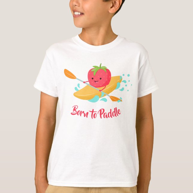 Född i Paddle Kids Kayak T Shirt (Framsida)