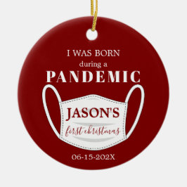 Född i Pandemi Baby 1:a julhelgen Julgransprydnad Keramik