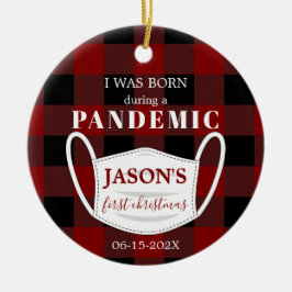 Född i Pandemifoto från Baby vid jul Julgransprydnad Keramik