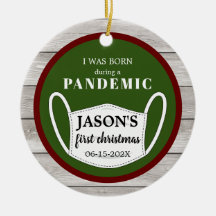 Född i Pandemirött och grönt med trä och foto