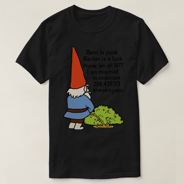 Född i Punk Garden Gnome T Shirt (Design framsida)