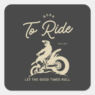Född i Ride - ESTD 2011 Fyrkantigt Klistermärke