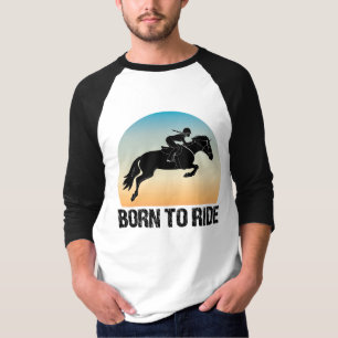 Född i Ride - Horseriding Girl Equestrian T Shirt
