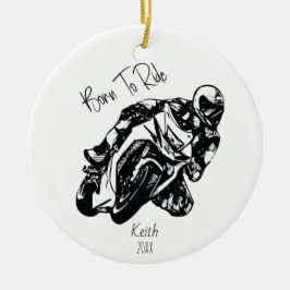 Född i Ride Personlig Namn Julgransprydnad Keramik