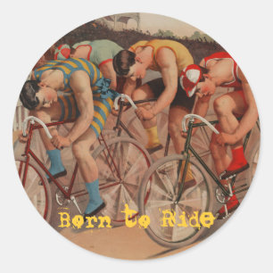 Född i Ride Sticker Runt Klistermärke