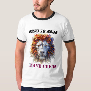 Född i Roar - Lejona Ansikte T-Shirt