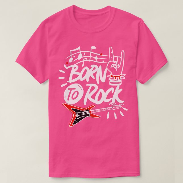 Född i Rock musik Rock and roll 80-talets Älskare  T Shirt (Design framsida)