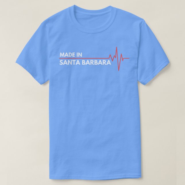 Född i Santa Barbara California USA Cali Birth Pl T Shirt (Design framsida)
