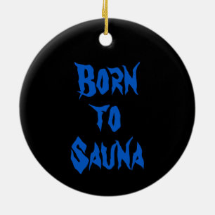 Född i Sauna finska Ornament (svart)Rund)