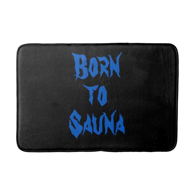 Född i Sauna finska Sauna Bath Mat (Black) Badrumsmatta (Framsidan)