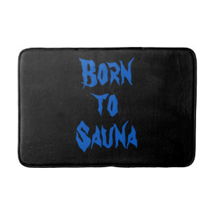 Född i Sauna finska Sauna Bath Mat (svart) Badrumsmatta