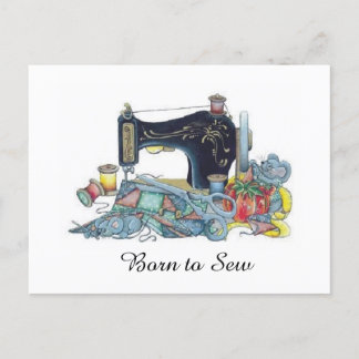 Född i Sew. Sewing Maskin. Vykort