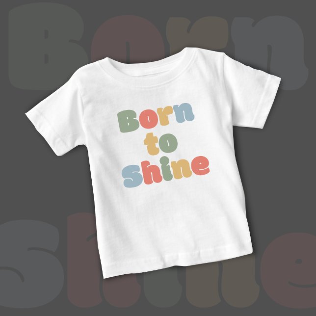 Född i Shine - Baby T-Shirt | DP7Art (born to shine | best t shirt for kids | white t shirt for boys | birthday gifts | gift)