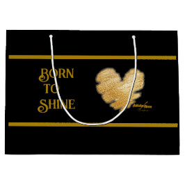 Född i Shine Black och Guld Large Gift Bag
