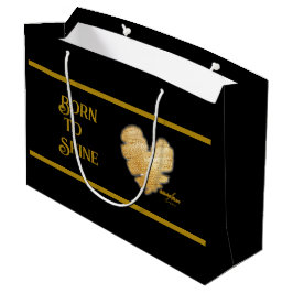 Född i Shine Black och Guld Large Gift Bag
