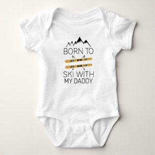 Född i Ski med pappa - Ski Baby - Skier T Shirt