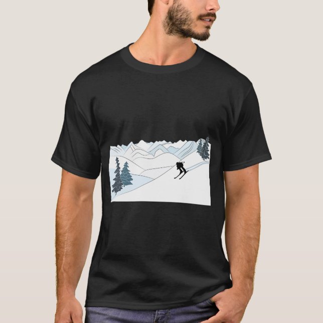 Född i Ski-Ski Resort Scene Winter Sports T Shirt (Framsida)