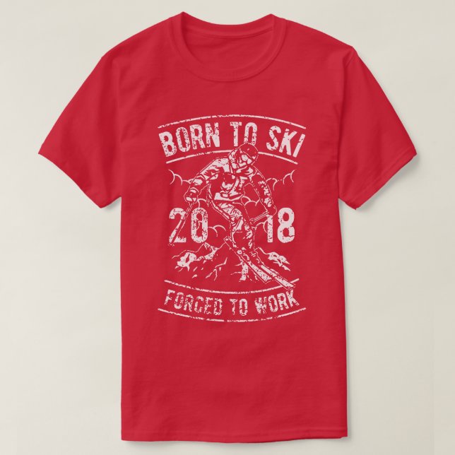 Född i Ski T Shirt (Design framsida)