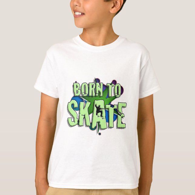 född i skridskog tee shirt (Framsida)