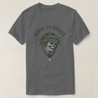 Född i  Skull Soldat T Shirt