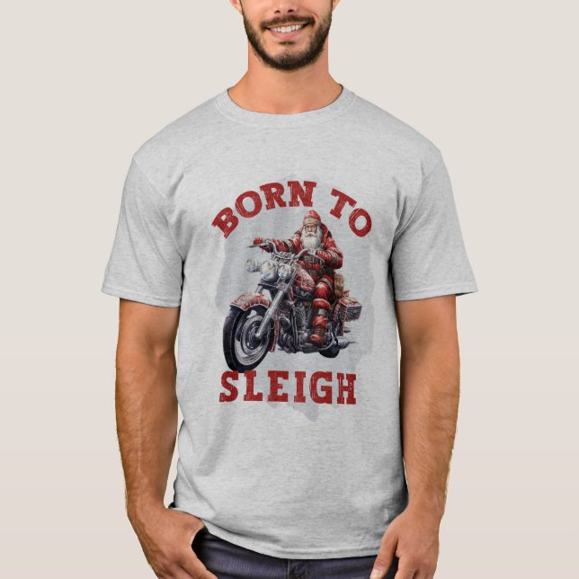 Född i Sleigh Santa T Shirt (Framsida)