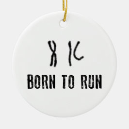 Född i Springa DNA Julgransprydnad Keramik