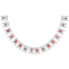 Född i Sten - Banderoll för babyskor Vimplar