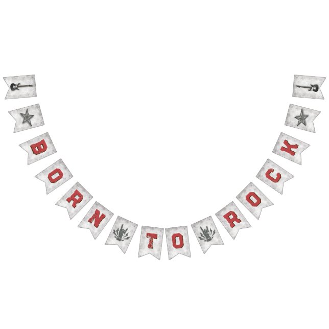 Född i Sten - Banderoll för babyskor Vimplar (Alla)