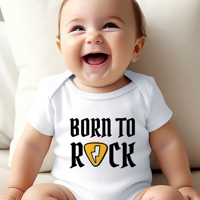 Född i Sten Coola T Shirt (Born to Rock cool baby bodysuit)