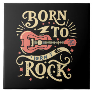Född i Sten Electric Guitar Kakelplatta