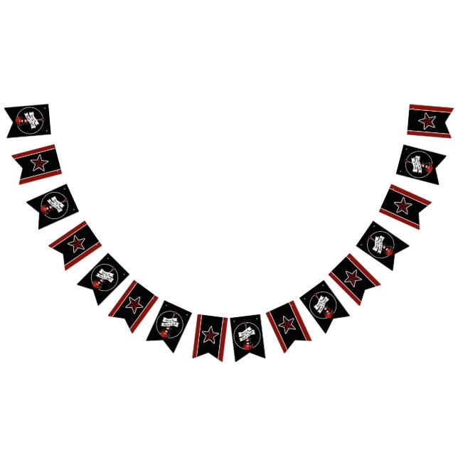 Född i Sten & Roll Guitar Rocker Musician Party B Vimplar (Alla)