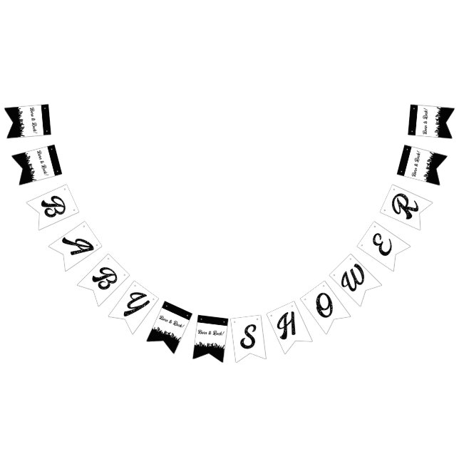 Född i Sten! Sten'n'n Roll Cont Baby Shower Vimplar (Alla)