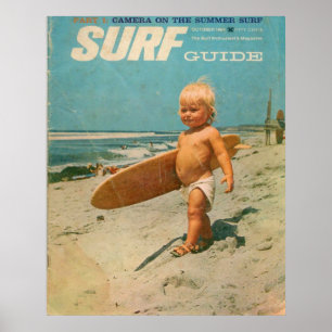 Född i Surfa Surfning av akut Vintage Poster
