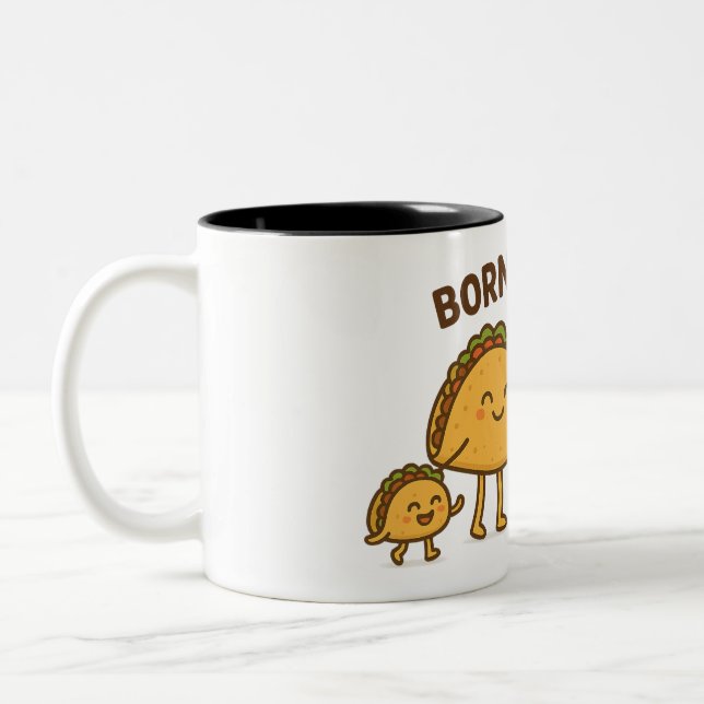 Född i Taco - Cute Taco-familjen Två-Tonad Mugg (Vänster)