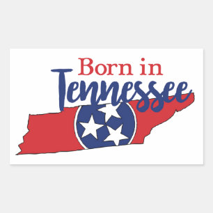 Född i Tennessee State Symbols Volunteer State Rektangulärt Klistermärke