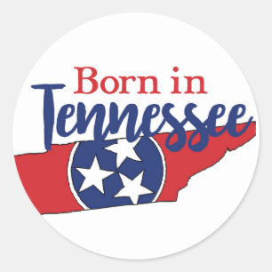 Född i Tennessee State Symbols Volunteer State Runt Klistermärke