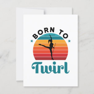 Född i Twirl Cute Baton Twirler Vykort