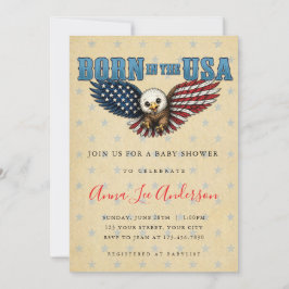 Född i USA Baby Shower Inbjudan