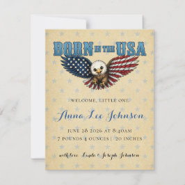 Född i USA Födelsekungörelse Julkort