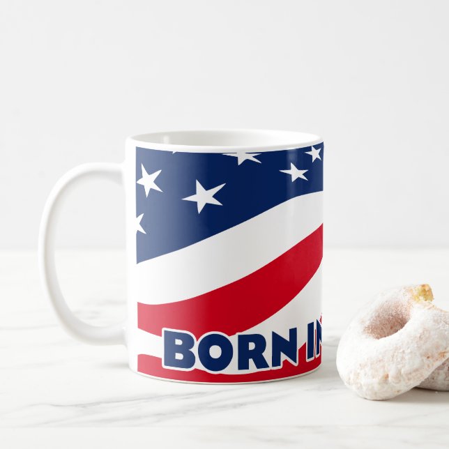 Född i USA Kaffemugg (Med munk)