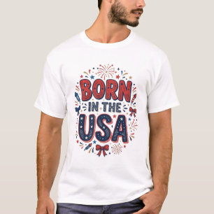 Född i USA Patriotisk Vintage T-Shirt Design_1