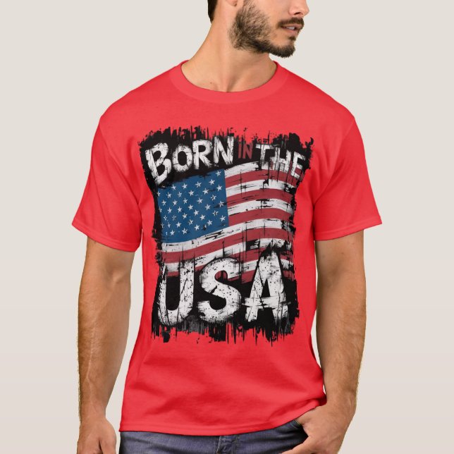 Född i USA Trend T Shirt (Framsida)