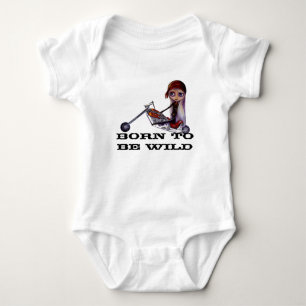 Född i Vild Motorcycle Harley Chopper Babe T-shirt