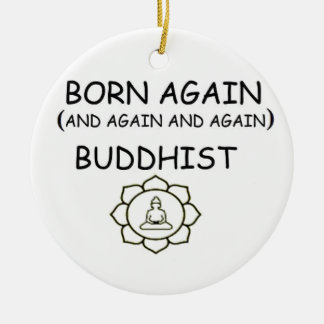 Född igen buddist julgransprydnad keramik