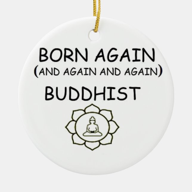 Född igen buddist julgransprydnad keramik (Framsidan)