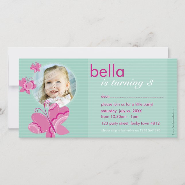 FÖDD INBJUDAN: flutterbybutterfly 1: (Framsida)