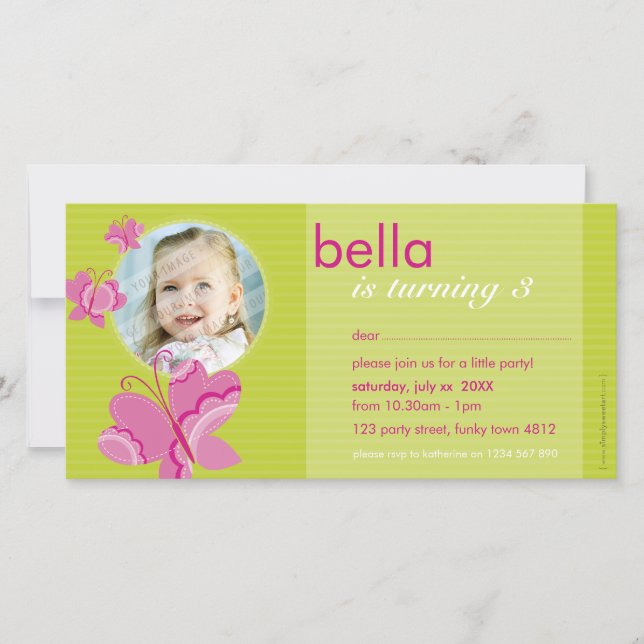 FÖDD INBJUDAN: flutterbybutterfly 4 (Framsida)